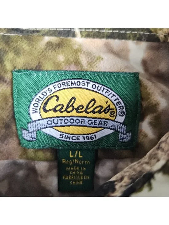 Cabela's Zonz Men's Large Regular Camo Button Up Shirt Woodlands Hunting Outdoor - Picture 8 of 12